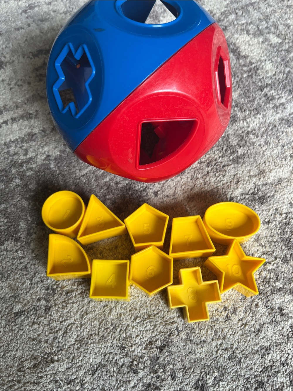 Tupperware Classic Shape Sorting Ball Toy - Red, Blue & Yellow